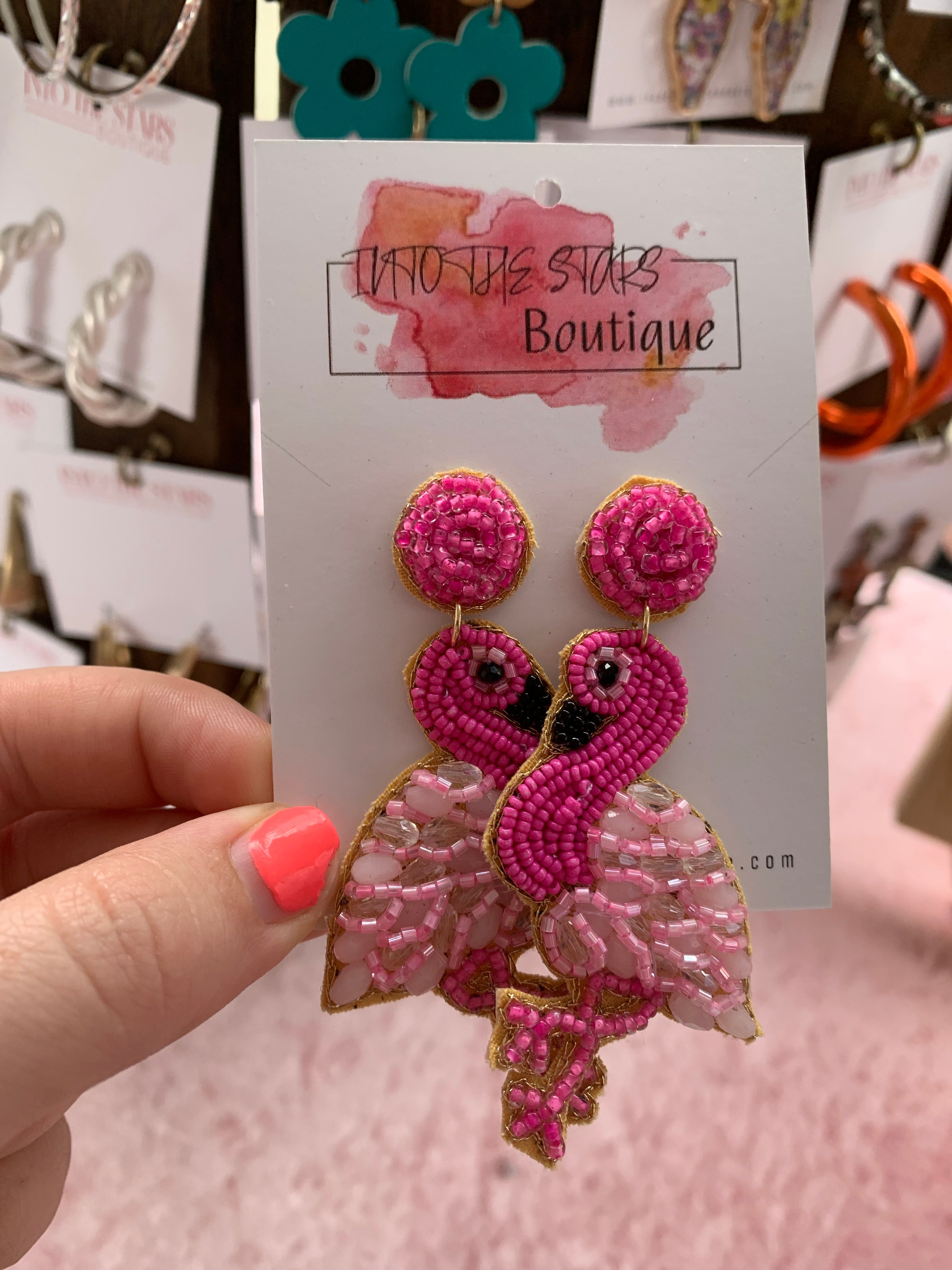 Pink on sale flamingo earrings