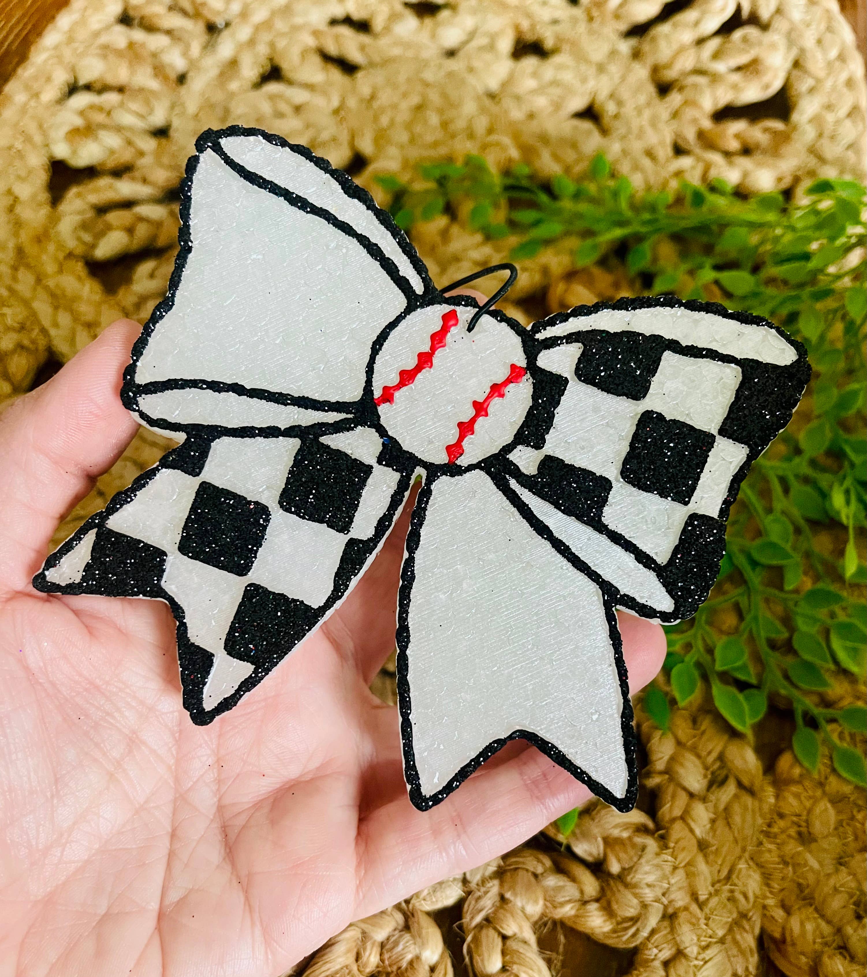 Baseball Bow Car Freshie 