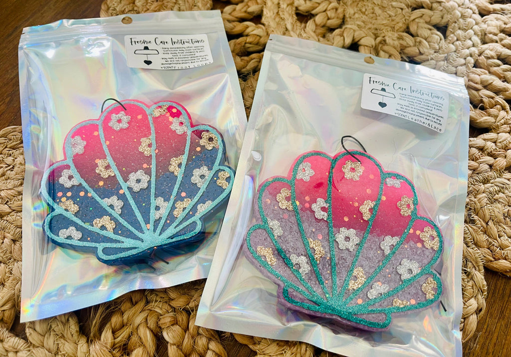 Floral Seashell Car Freshie