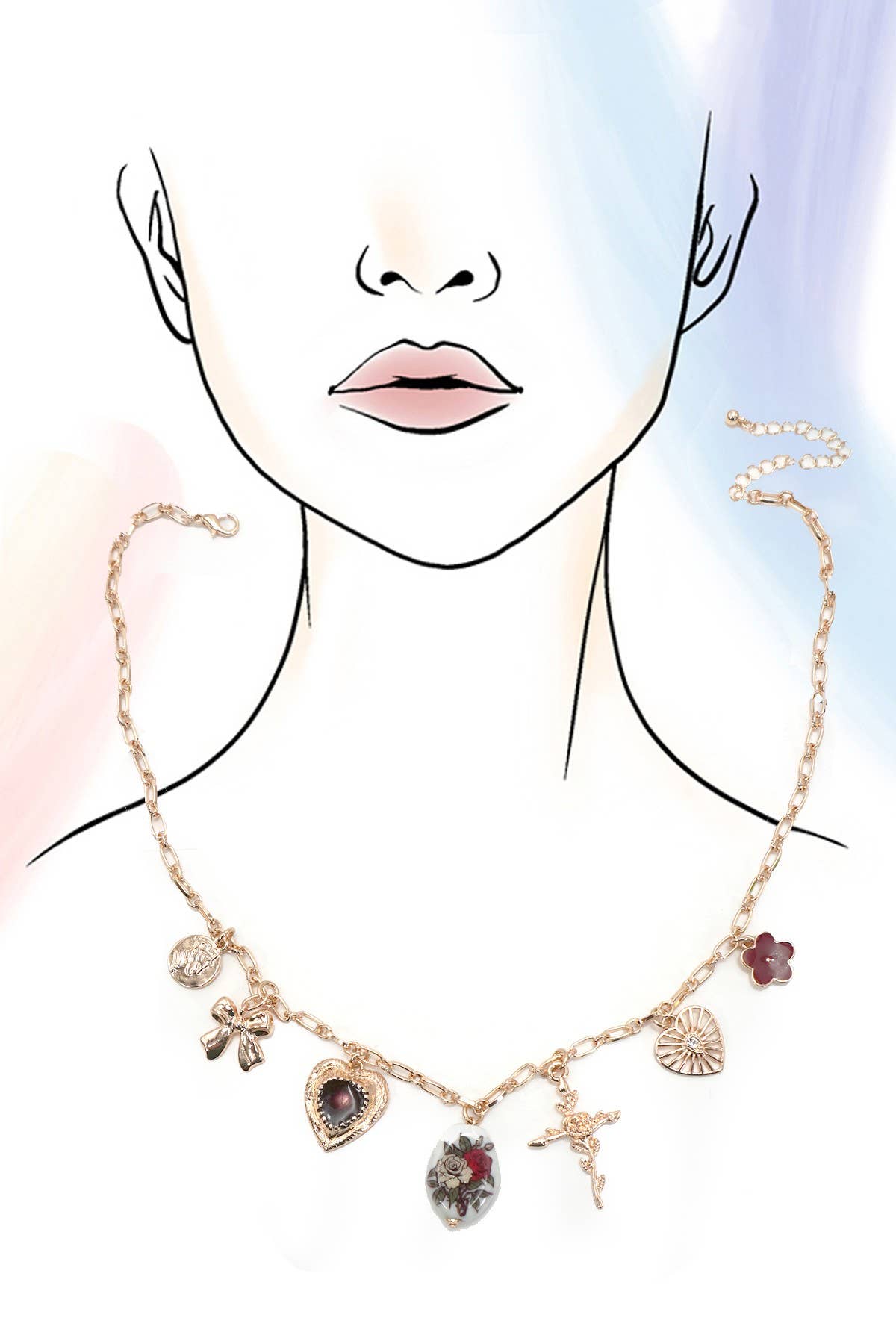 The Bow Heart Charm Necklace