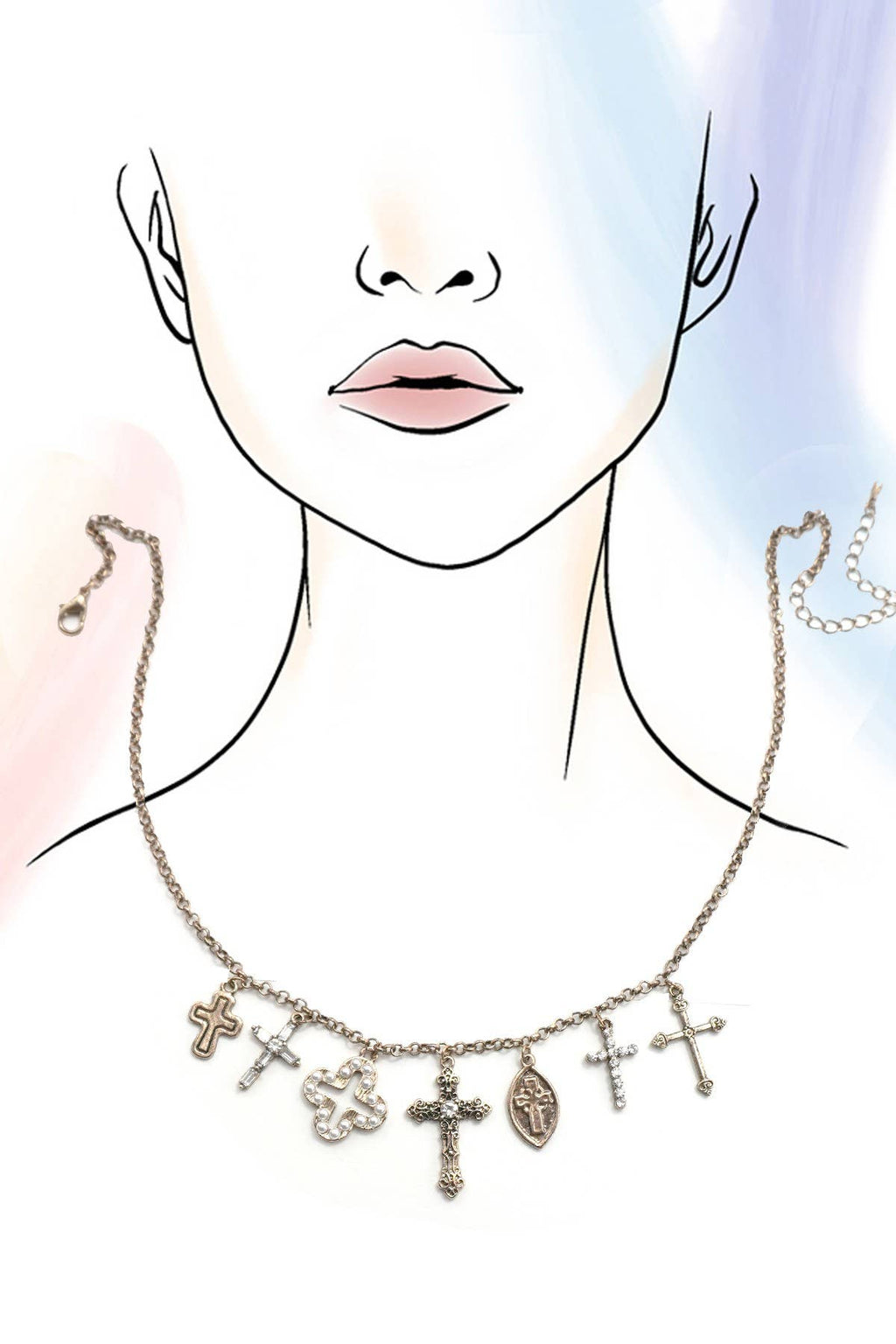 The Burnished Cross Charm Necklace