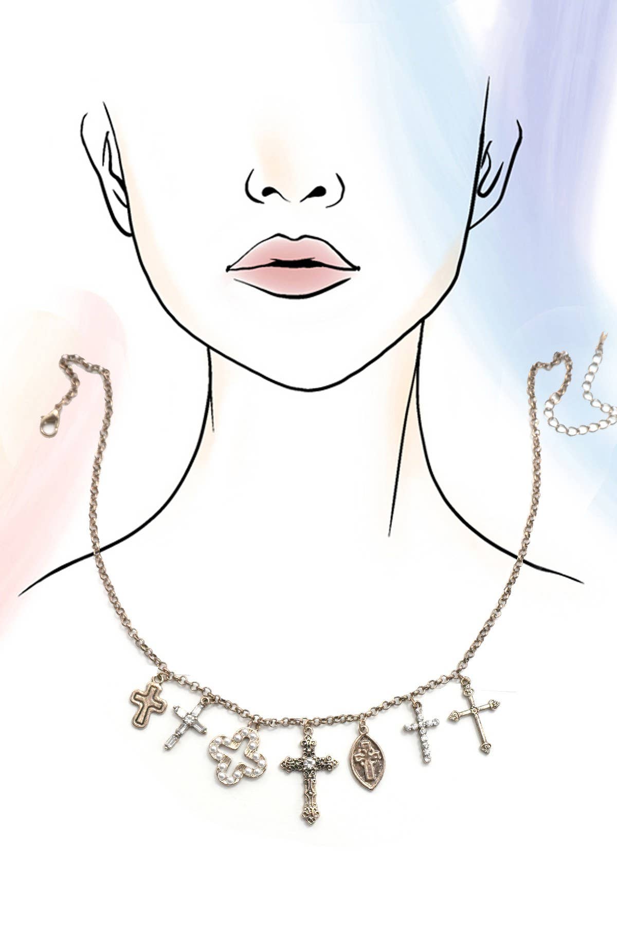 The Burnished Cross Charm Necklace