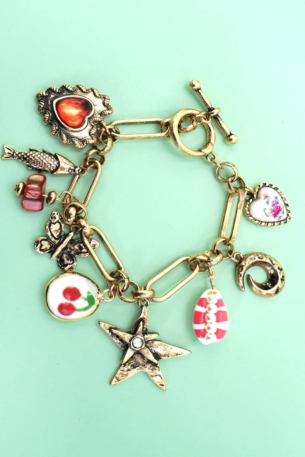 The Ocean Cherry Charm Bracelet