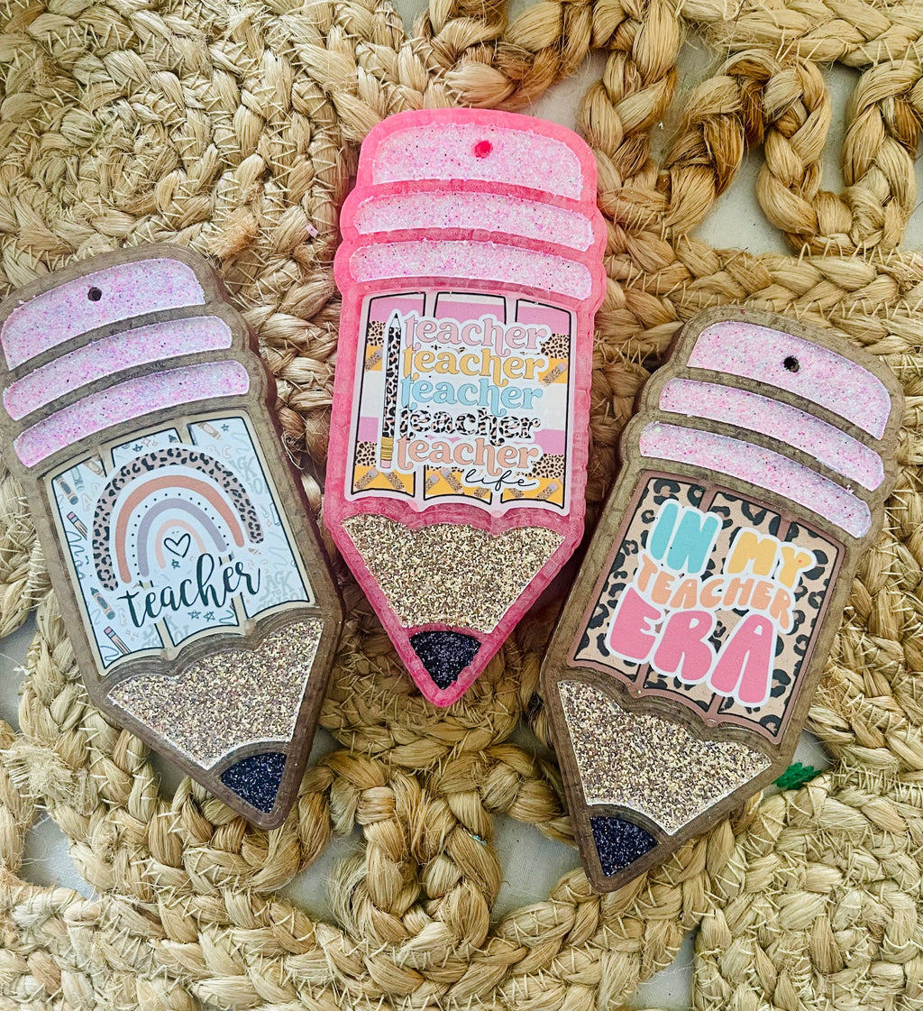 Teacher Pencil Car Freshies