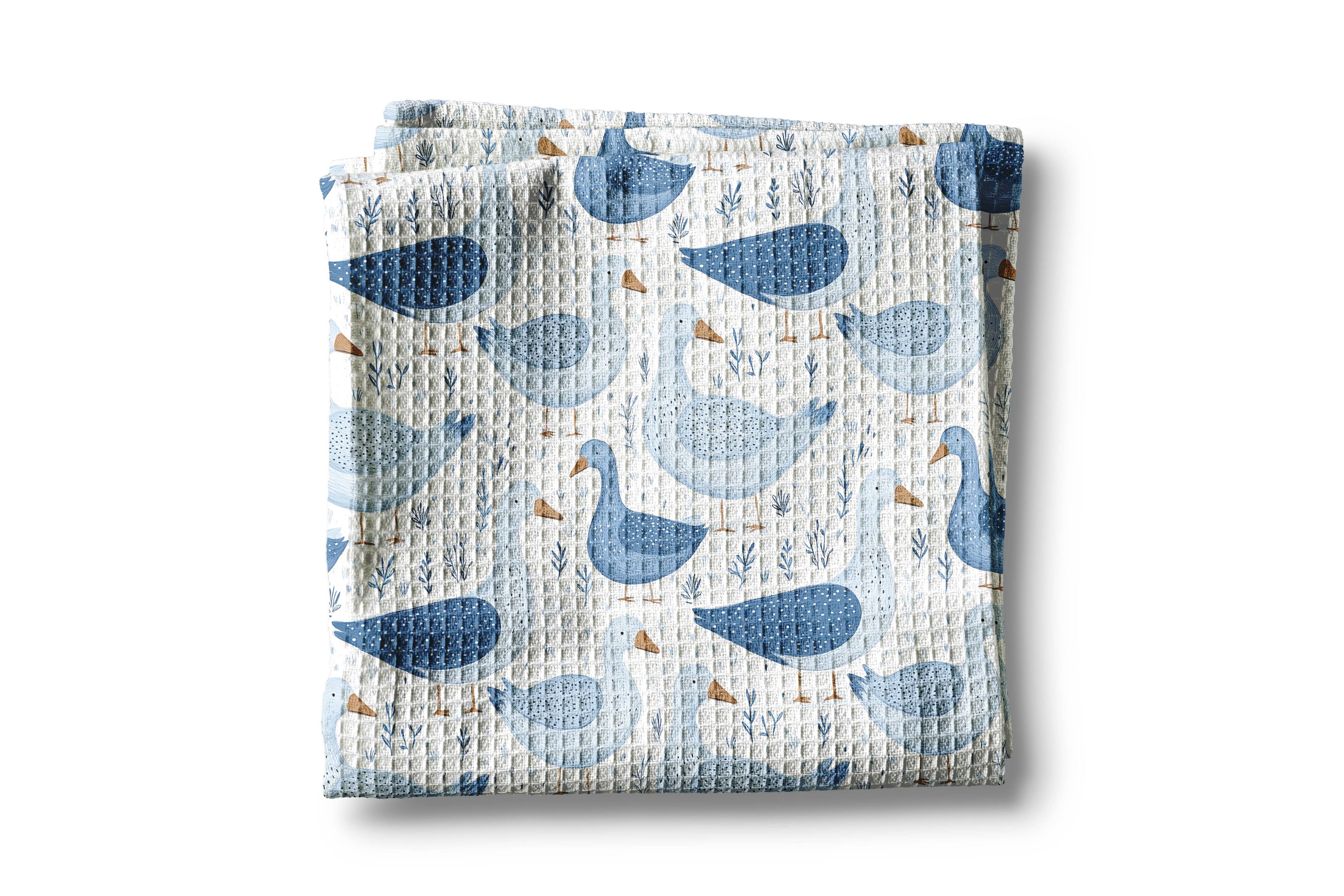 Silly Goose Geese Farm Homestead Kitchen Towel Blue Funny