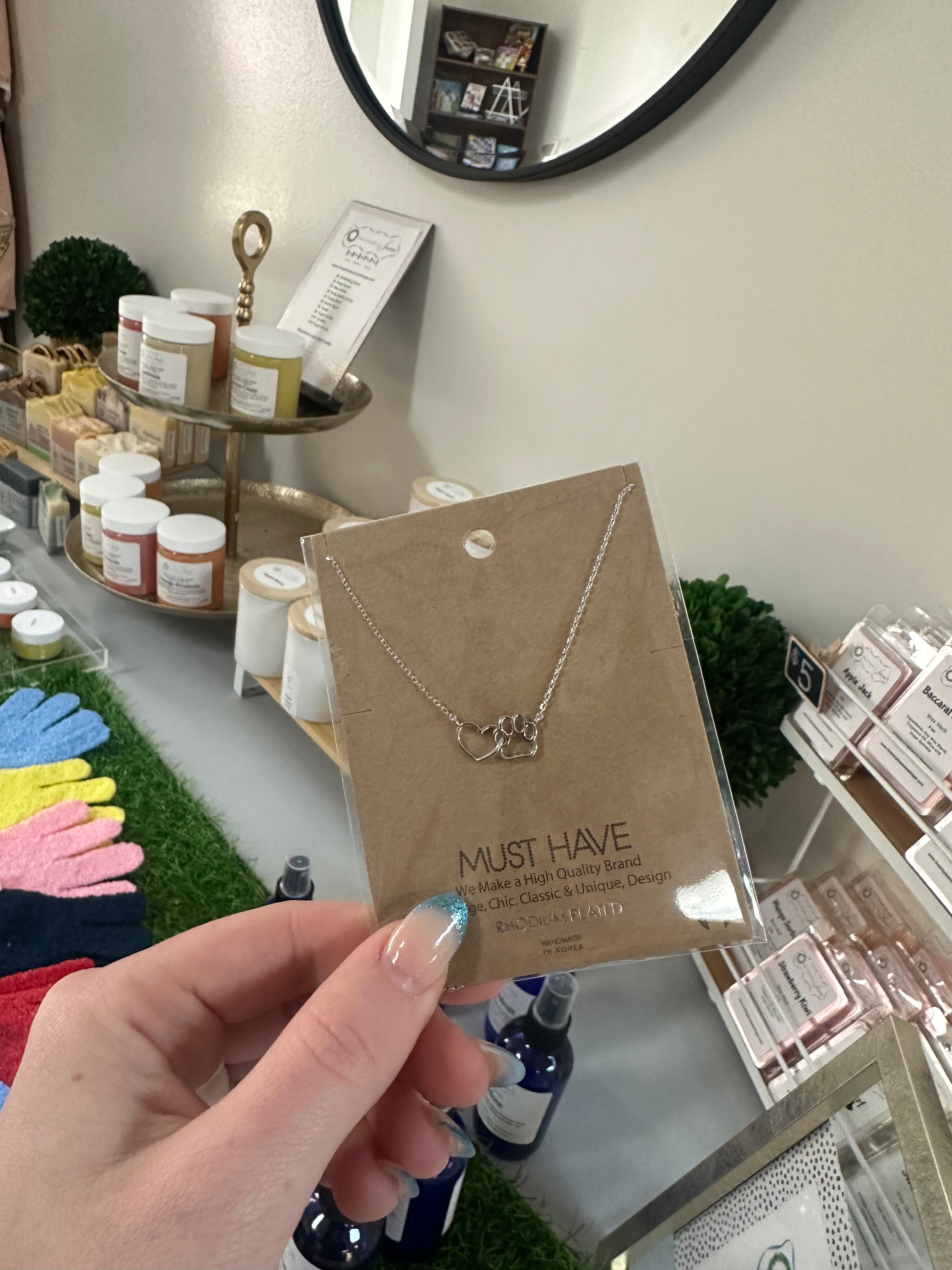 Paw & Heart Cutout Necklace