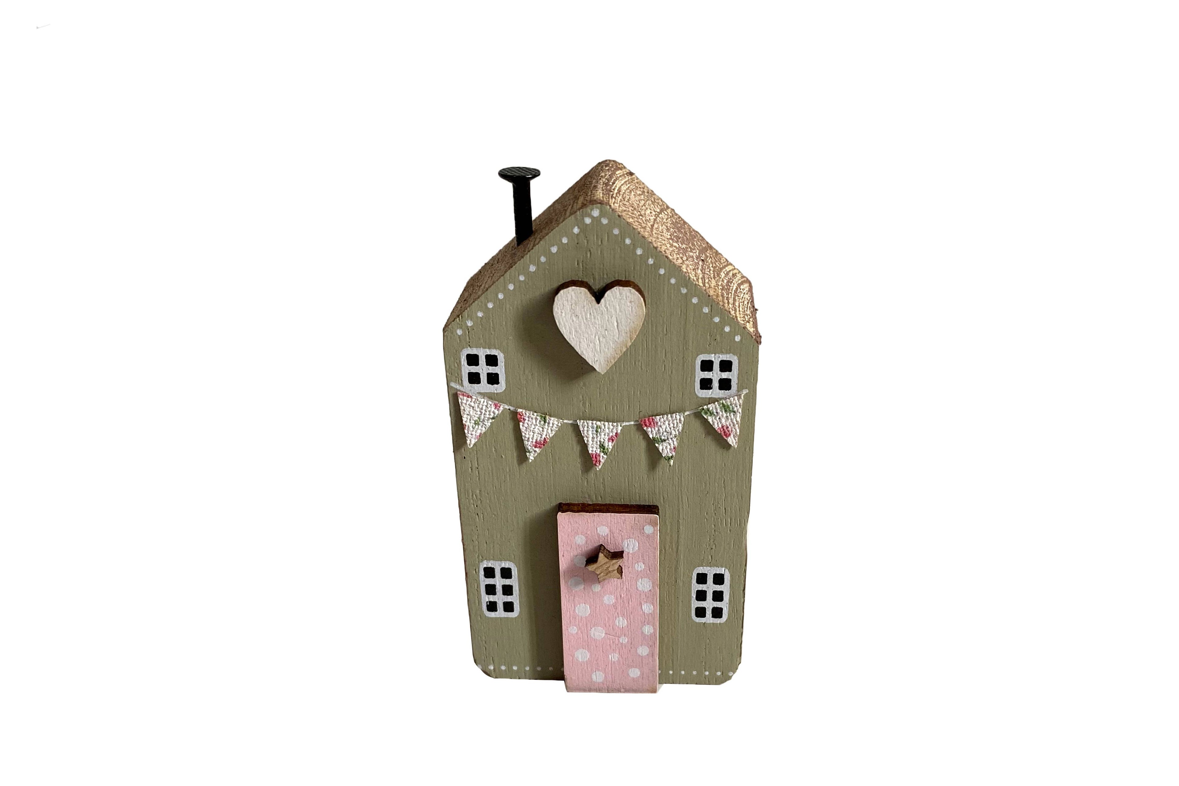 Green Polka Dot Wooden Home