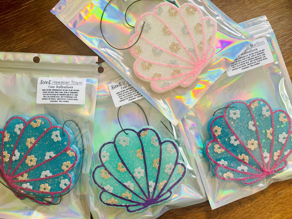 Floral Seashell Car Freshie