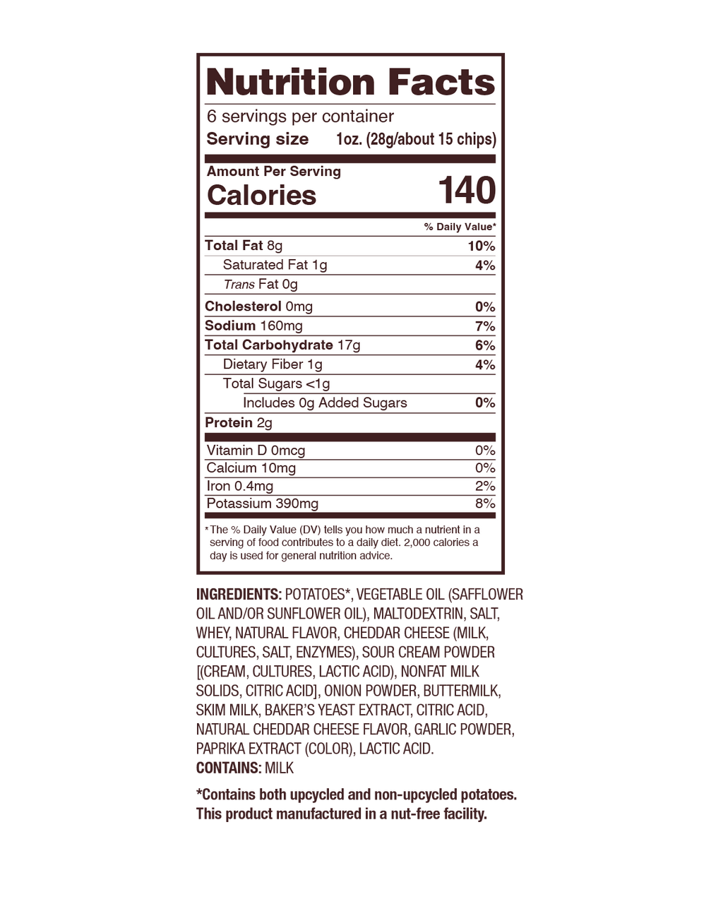 Uglies 6oz Cheddar & Sour Cream Kettle Cooked Potato Chips