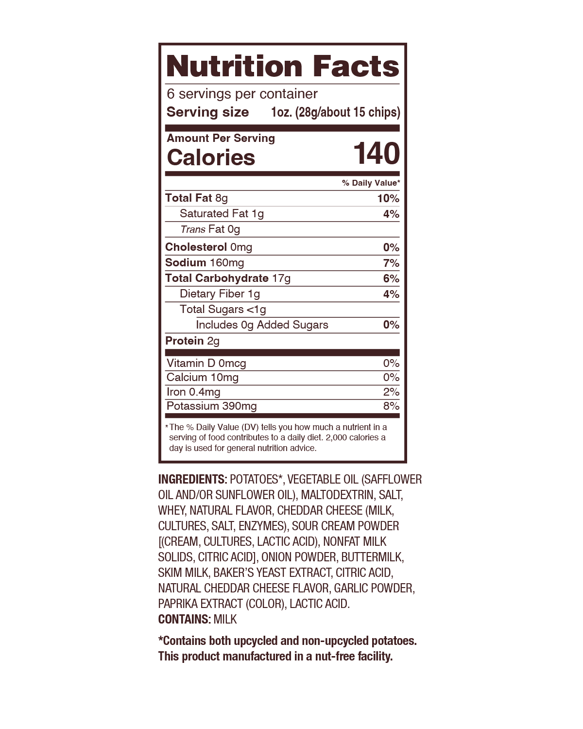 Uglies 6oz Cheddar & Sour Cream Kettle Cooked Potato Chips