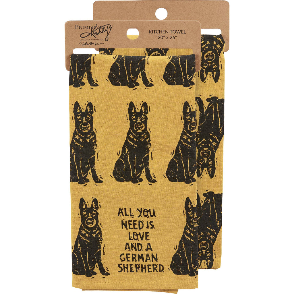 Love And A Shepherd Kitchen Towel