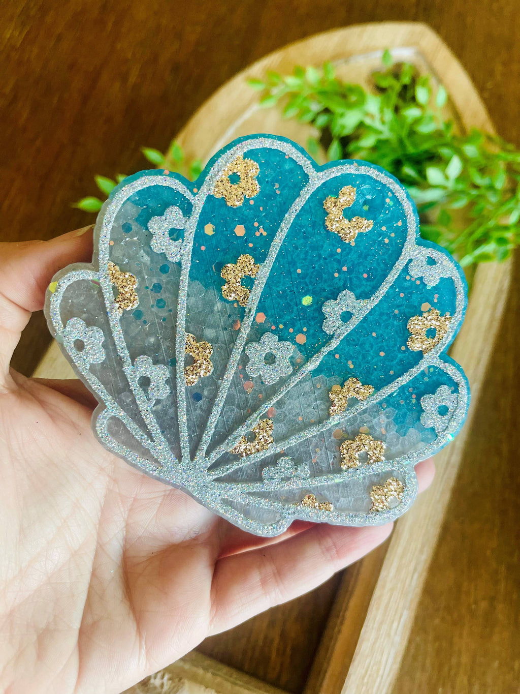 Floral Seashell Car Freshie