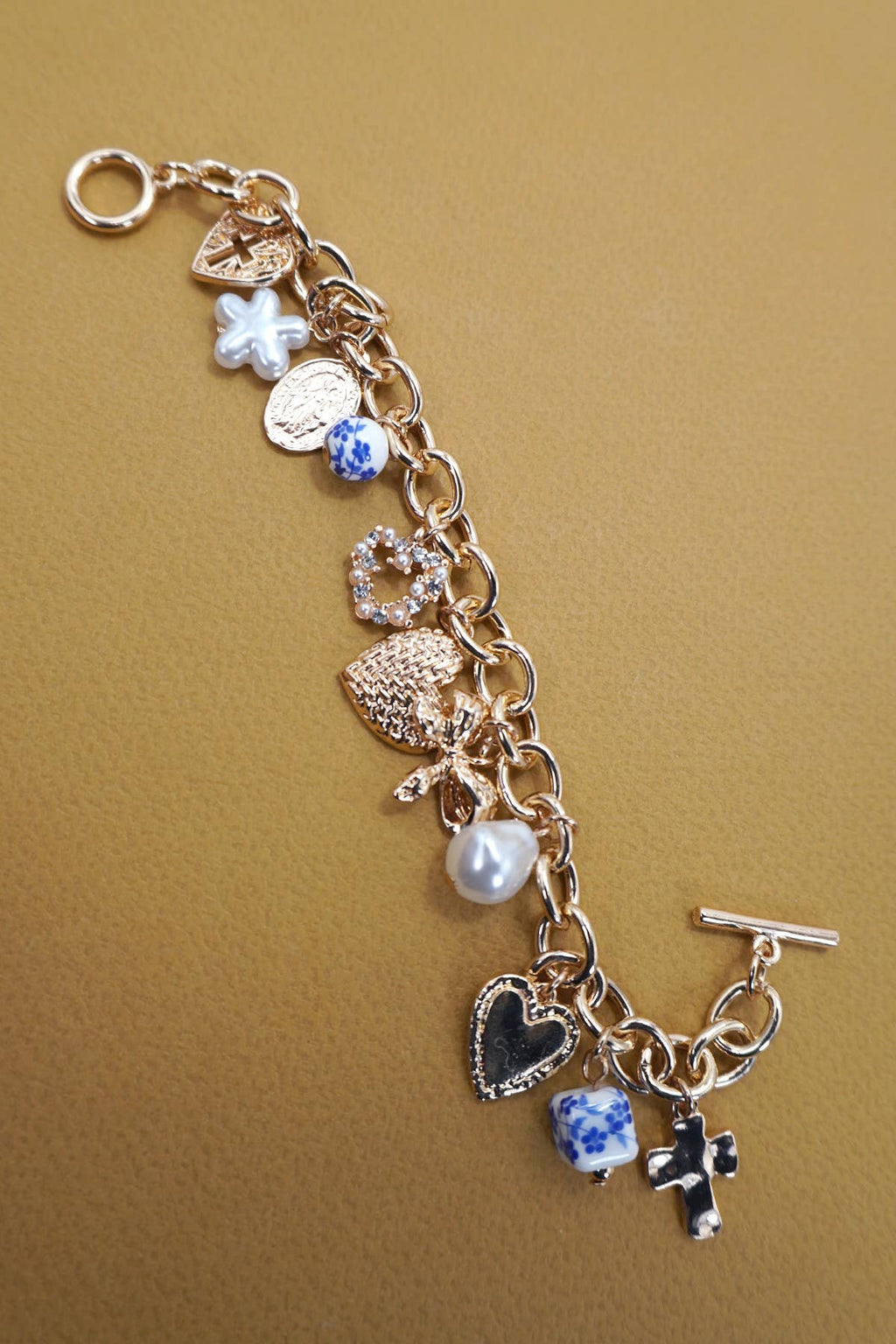 The Porcelain Heart Charm Bracelet