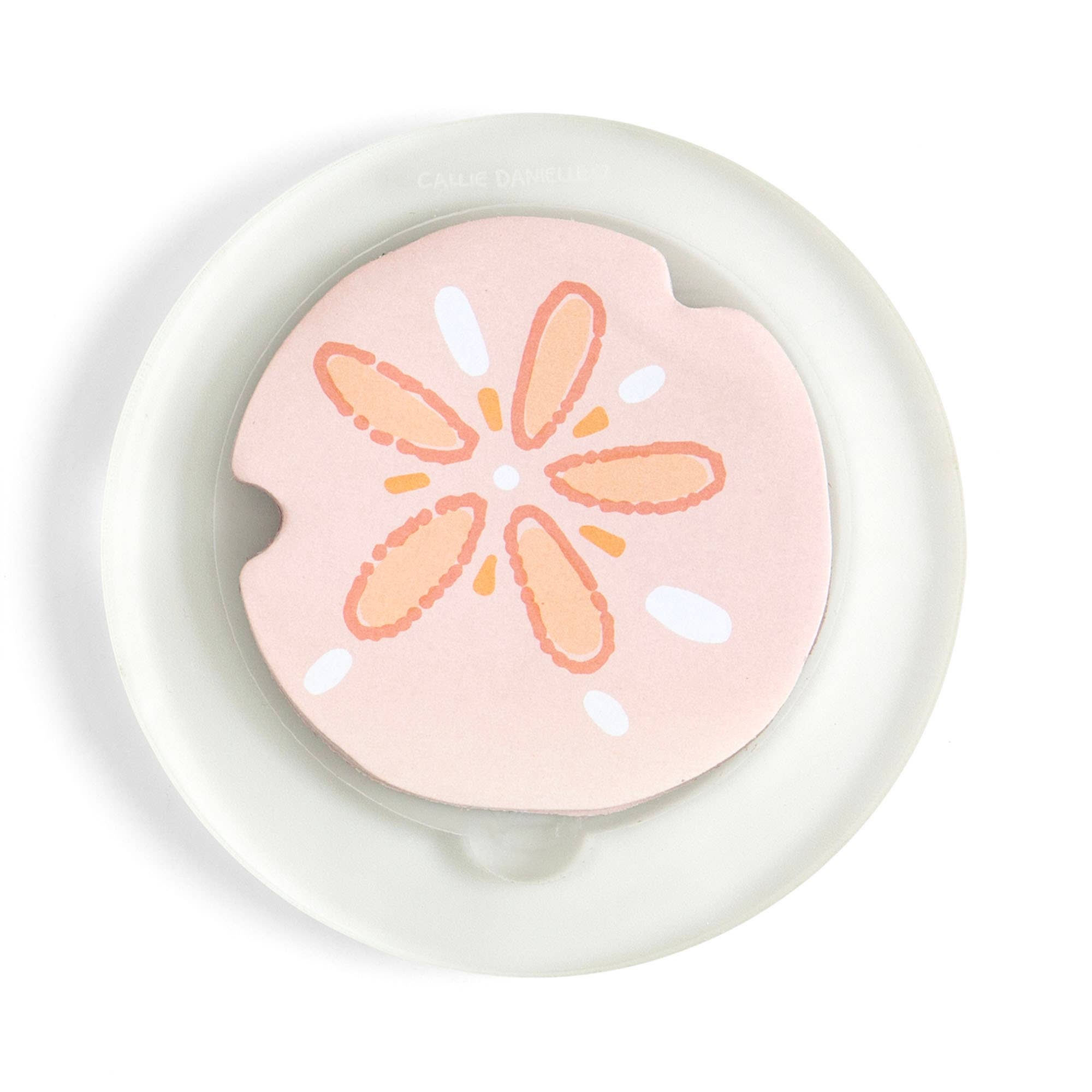 Sand Dollar Sticky Notes with Acrylic Holder