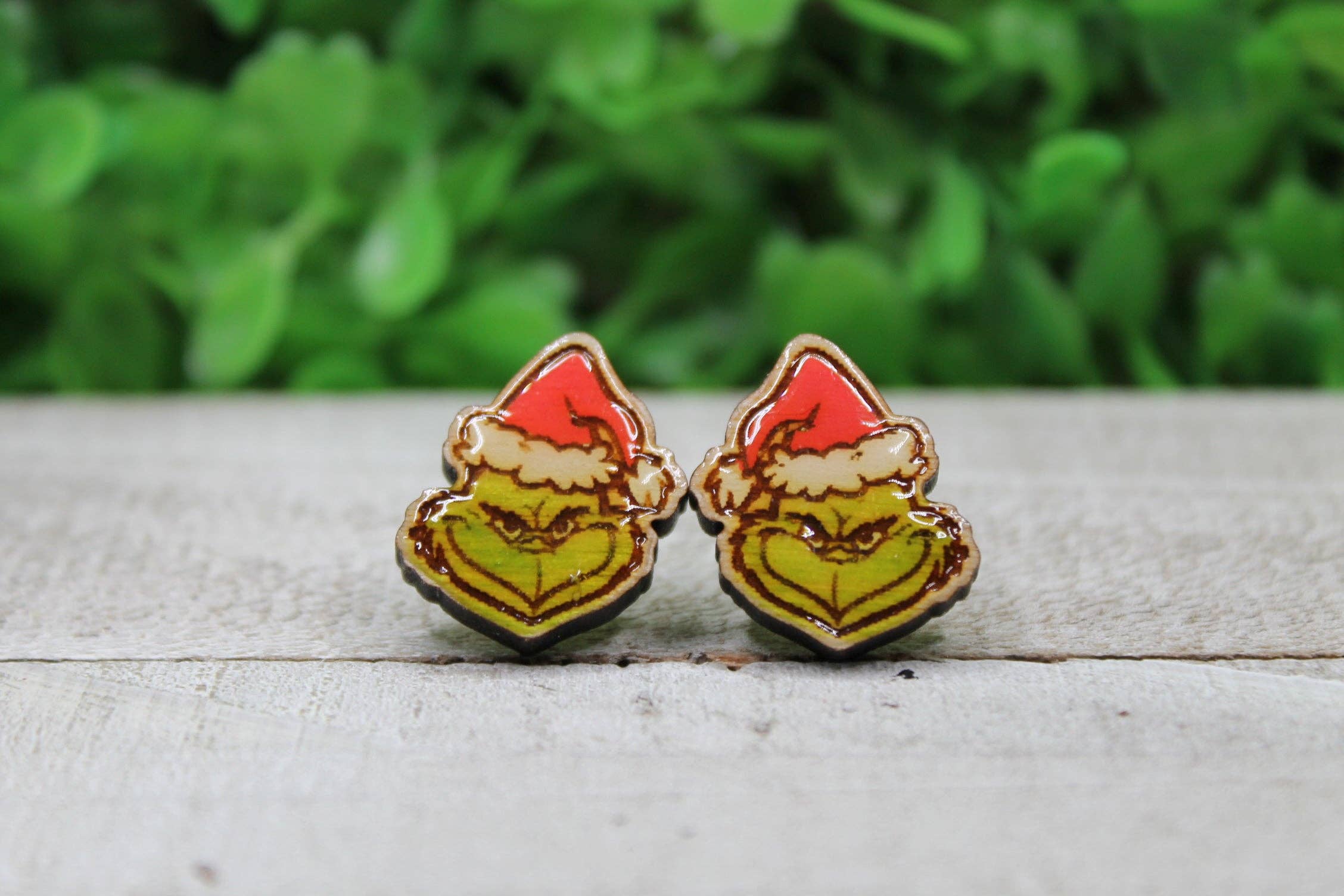 Santa Hat Grinch Stud Earrings