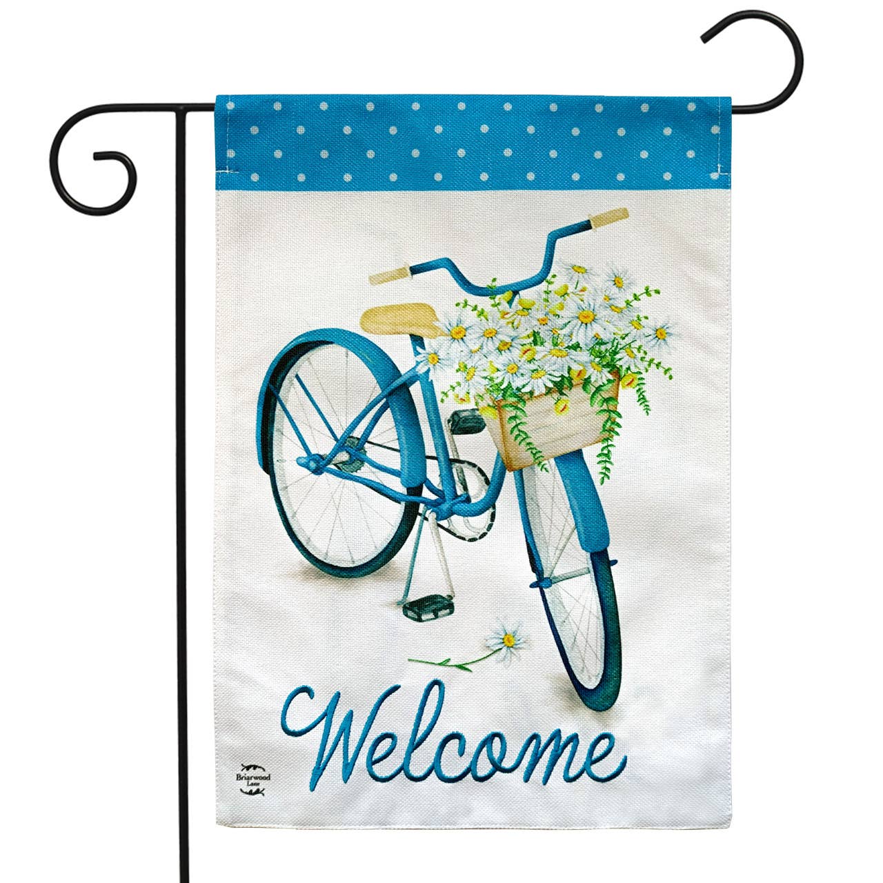 Spring Bike Burlap Spring Garden Flag 18" x 12.5"