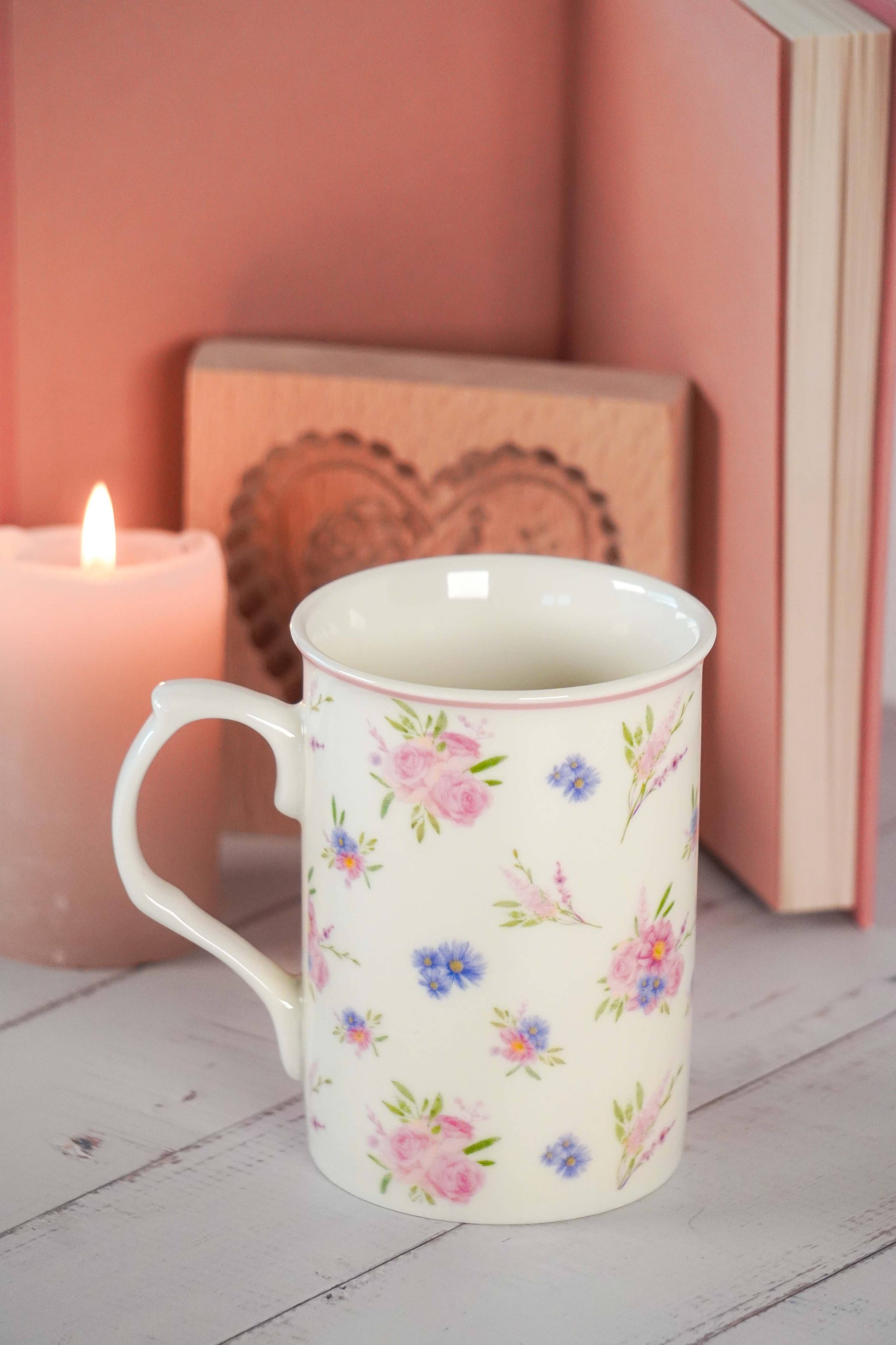 Vintage Rose Flower Mug