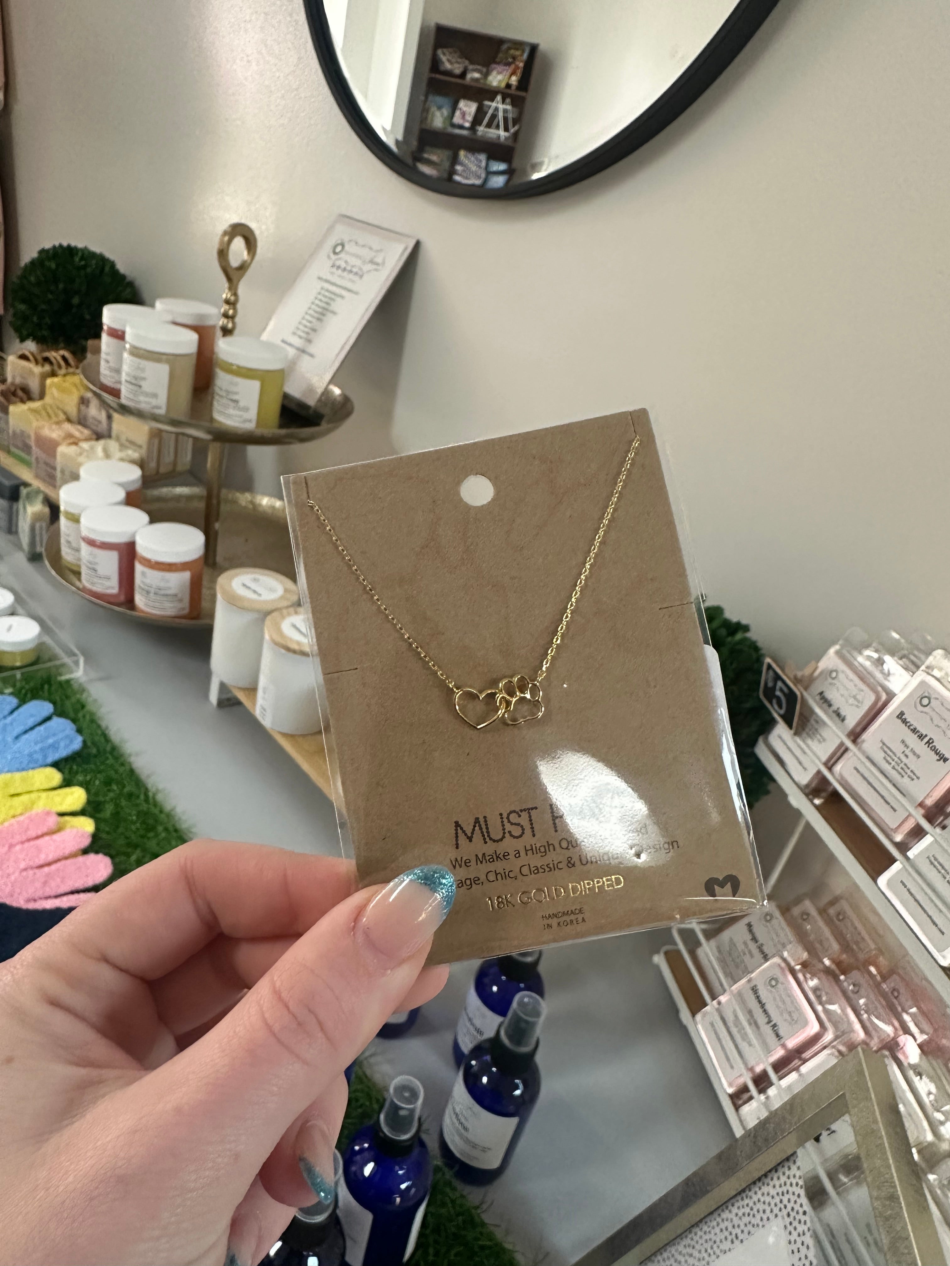 Paw & Heart Cutout Necklace