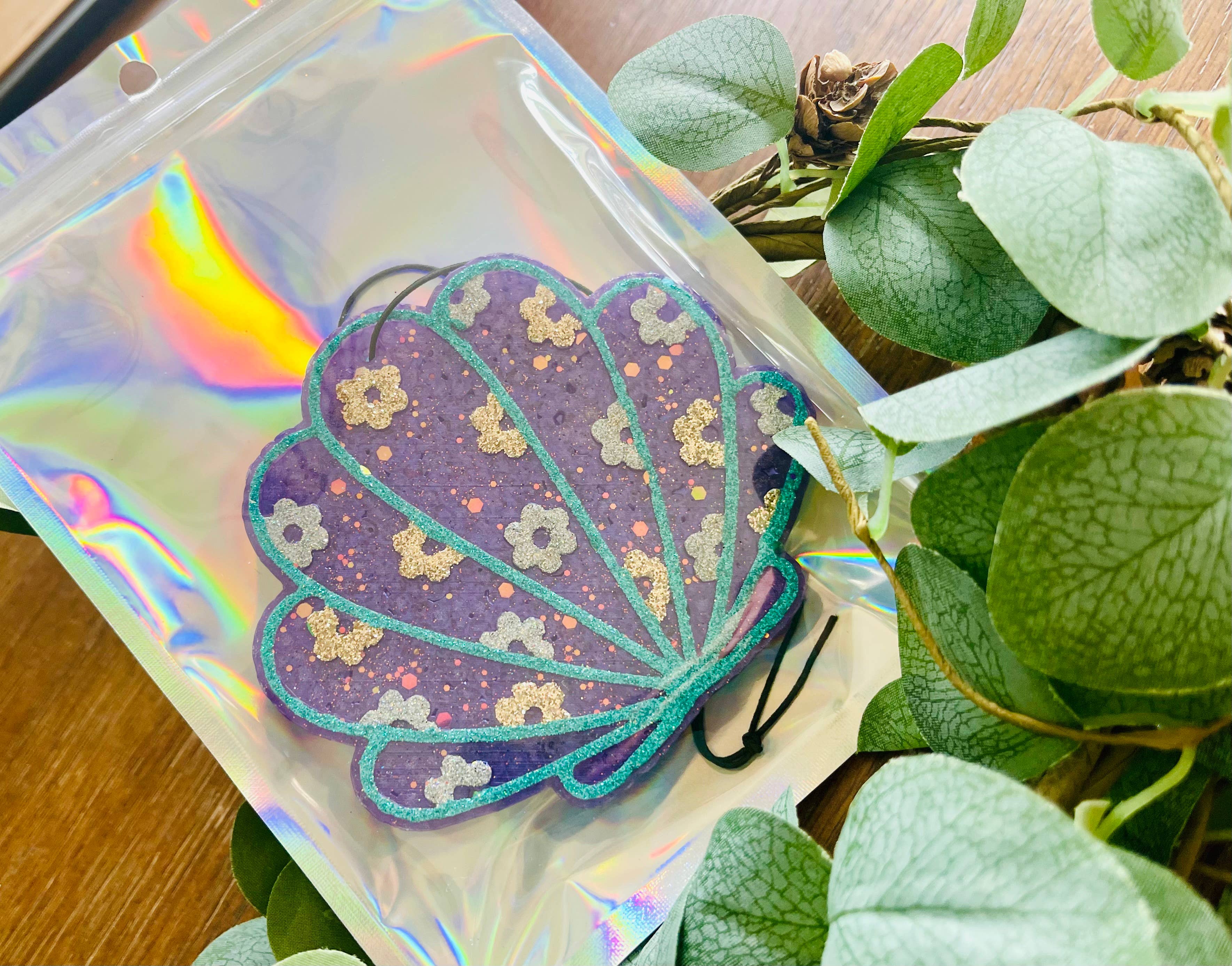 Floral Seashell Car Freshie