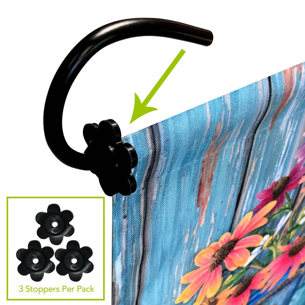 Floral Design Garden Flag Stand Rubber Stoppers (3-pack)