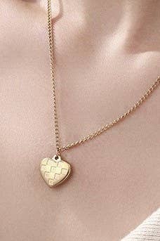 Checkered Heart Neckace