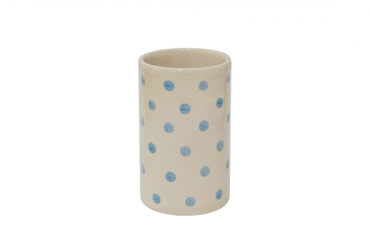 Polka Dot Ceramic Utensil Holder