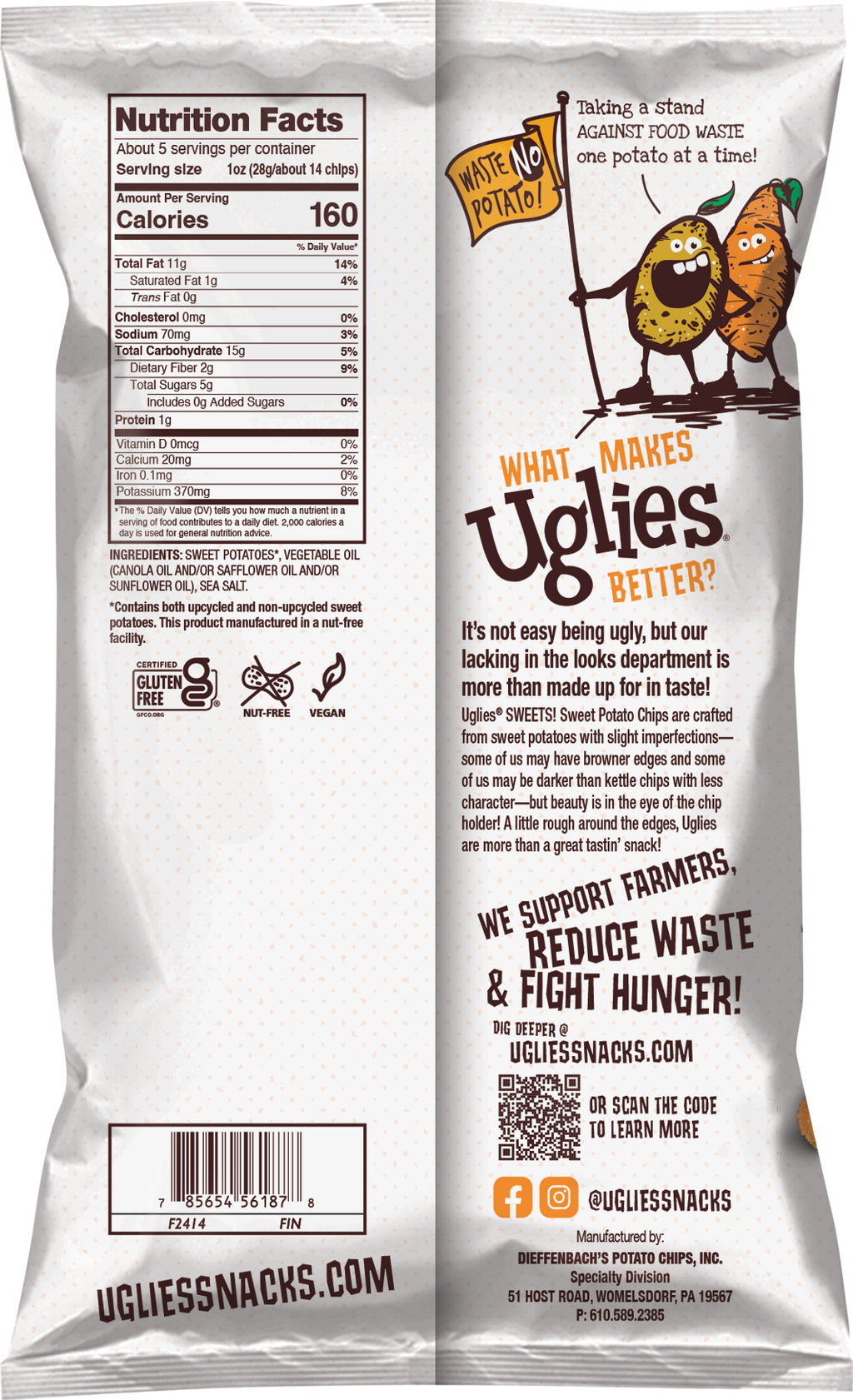 Uglies 5.5oz Sweets Kettle Cooked Sweet Potato Chips