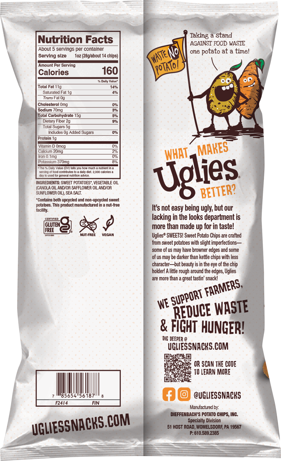 Uglies 5.5oz Sweets Kettle Cooked Sweet Potato Chips