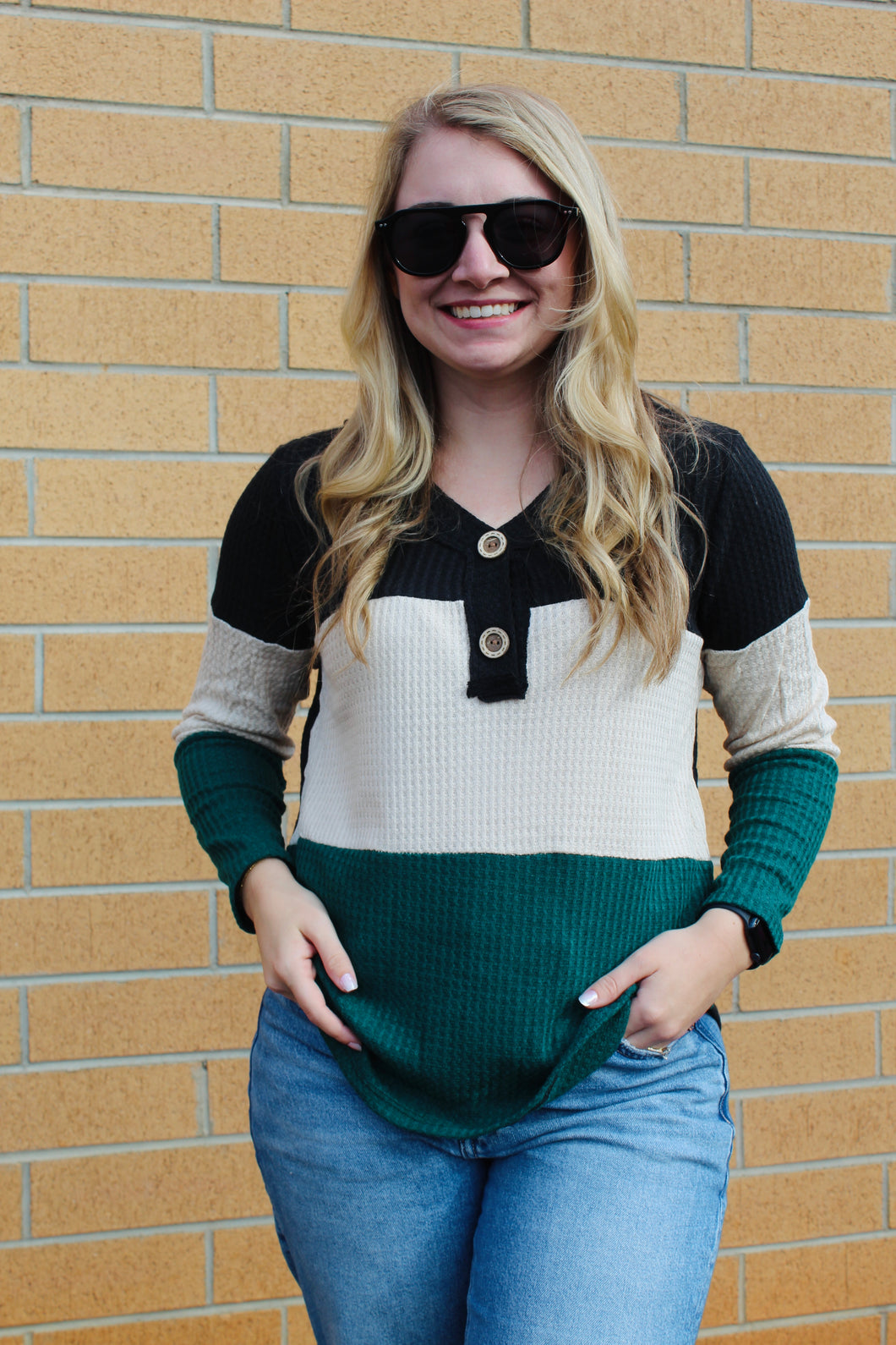 Angie Waffle Knit Top