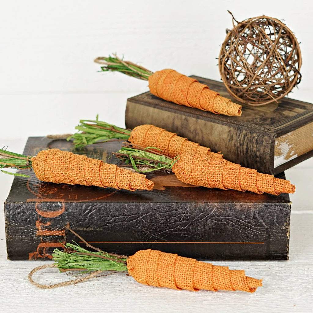 Burlap Carrot Ornament