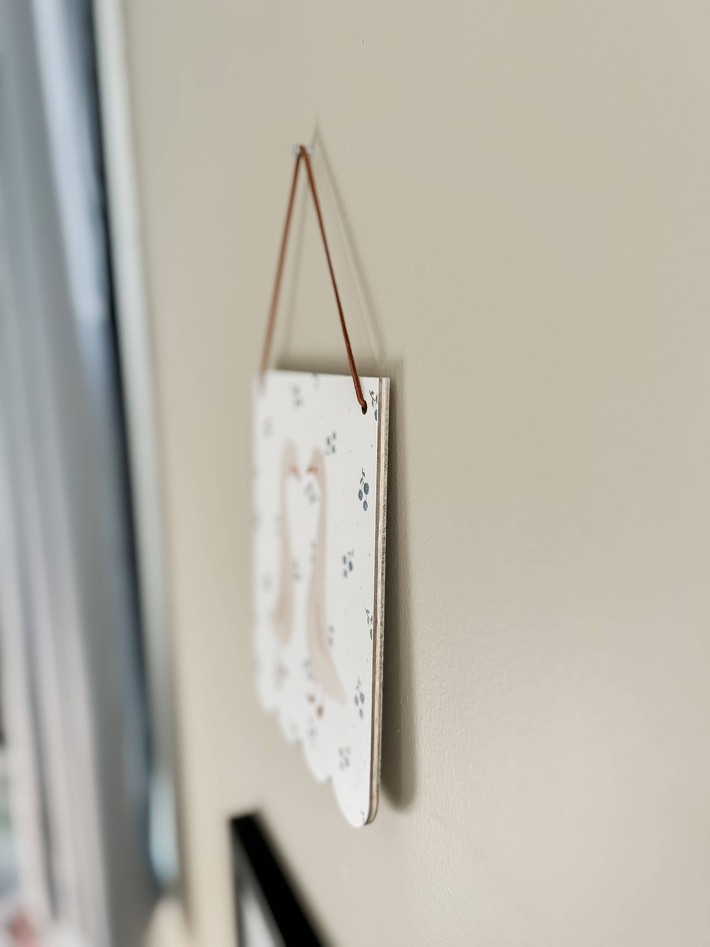 Swan & Floral Hanging Wall Art | Nursery Decor