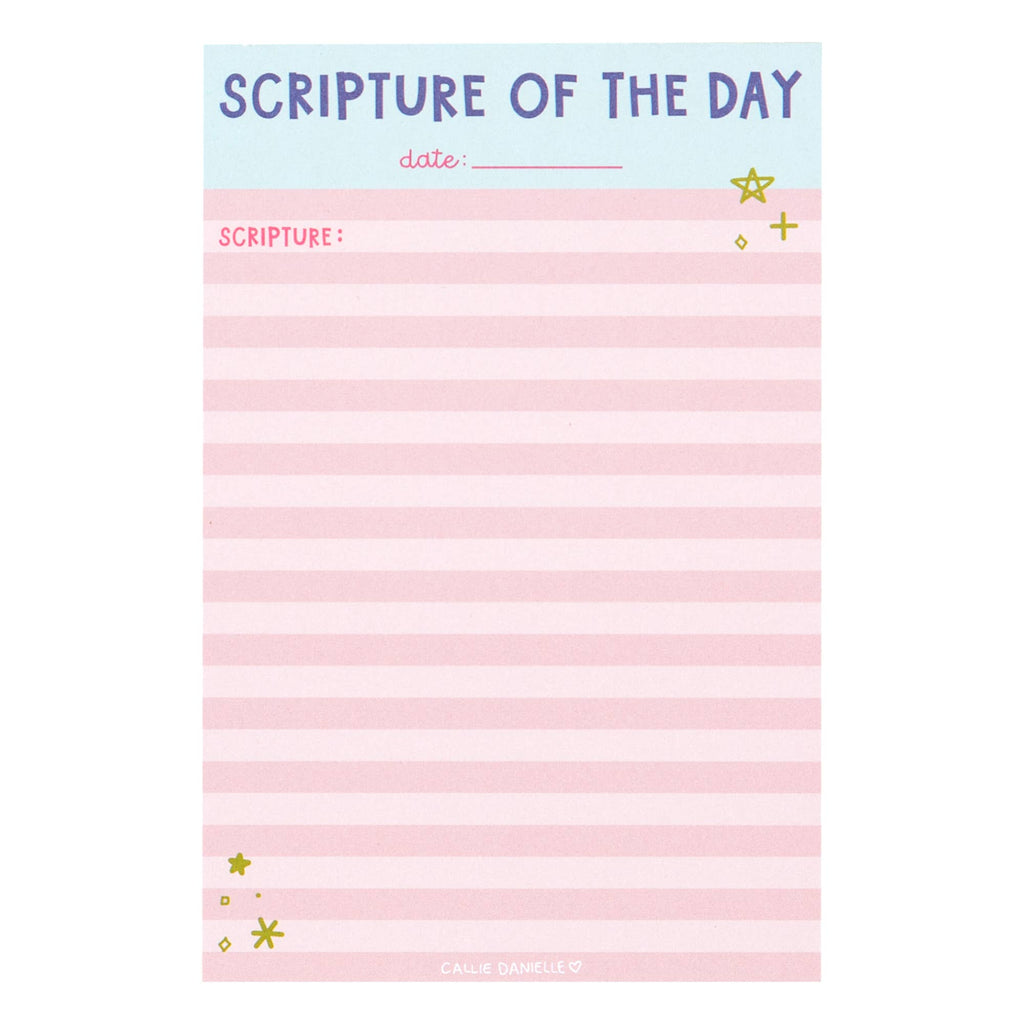 Scripture of the Day Pink 4x6 Notepad