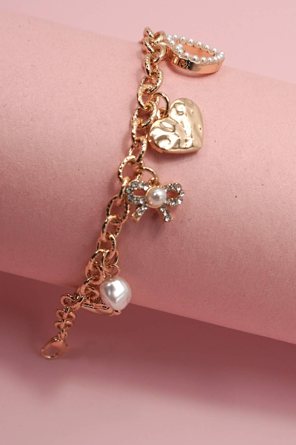 The Pearl Bow Charm Bracelet