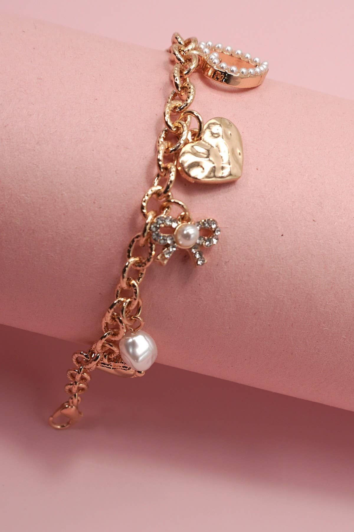 The Pearl Bow Charm Bracelet