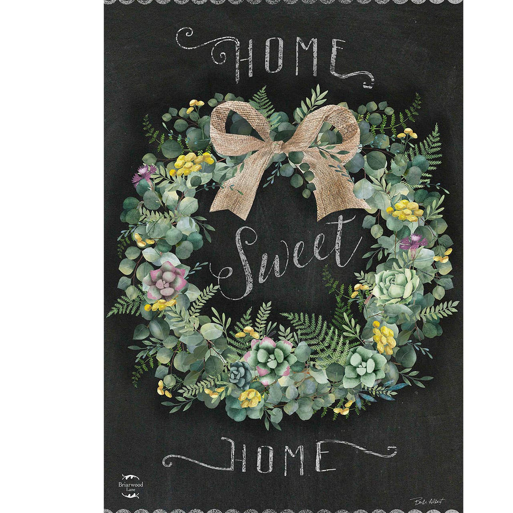 Home Sweet Home Wreath Garden Flag