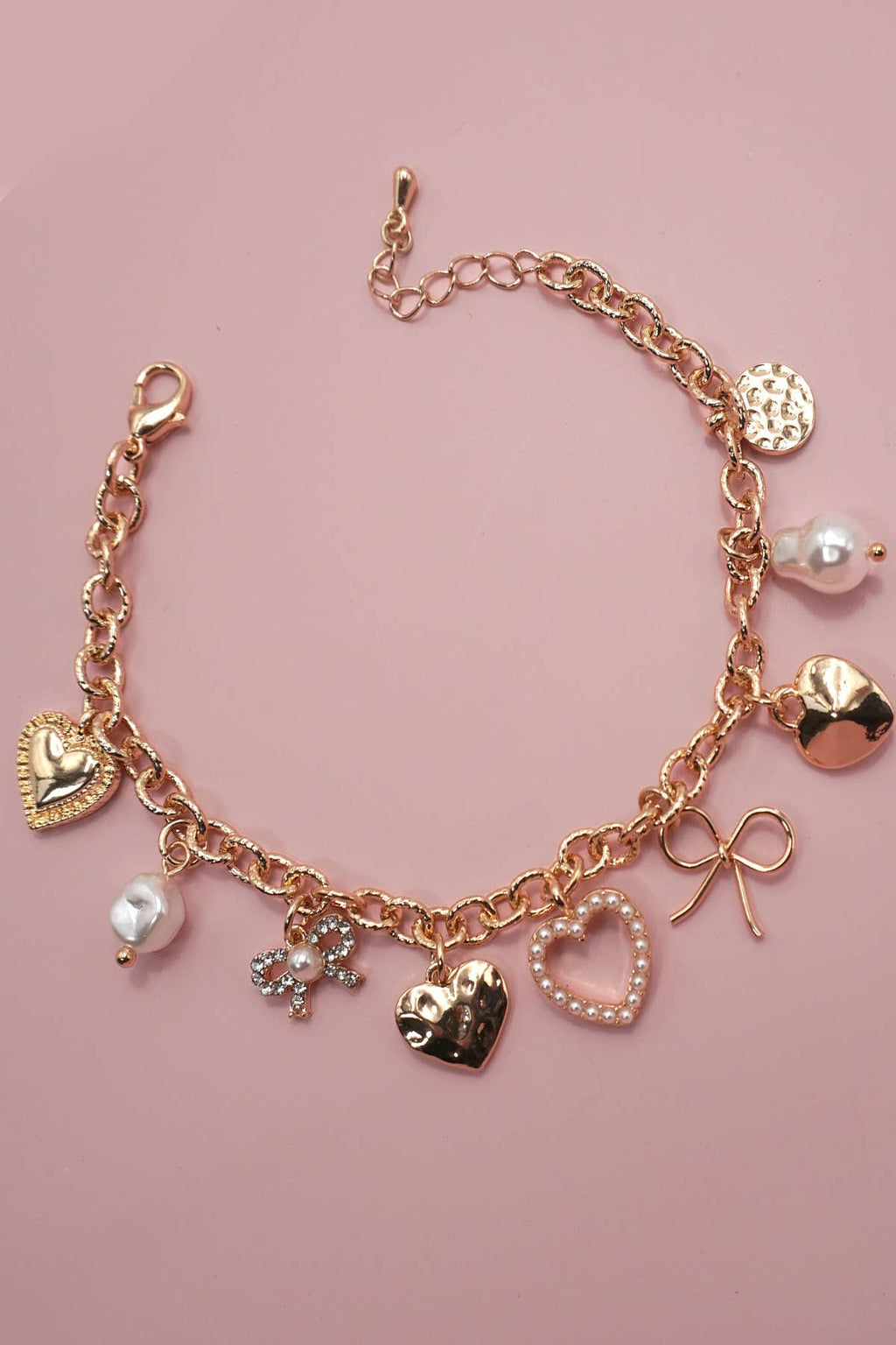 The Pearl Bow Charm Bracelet
