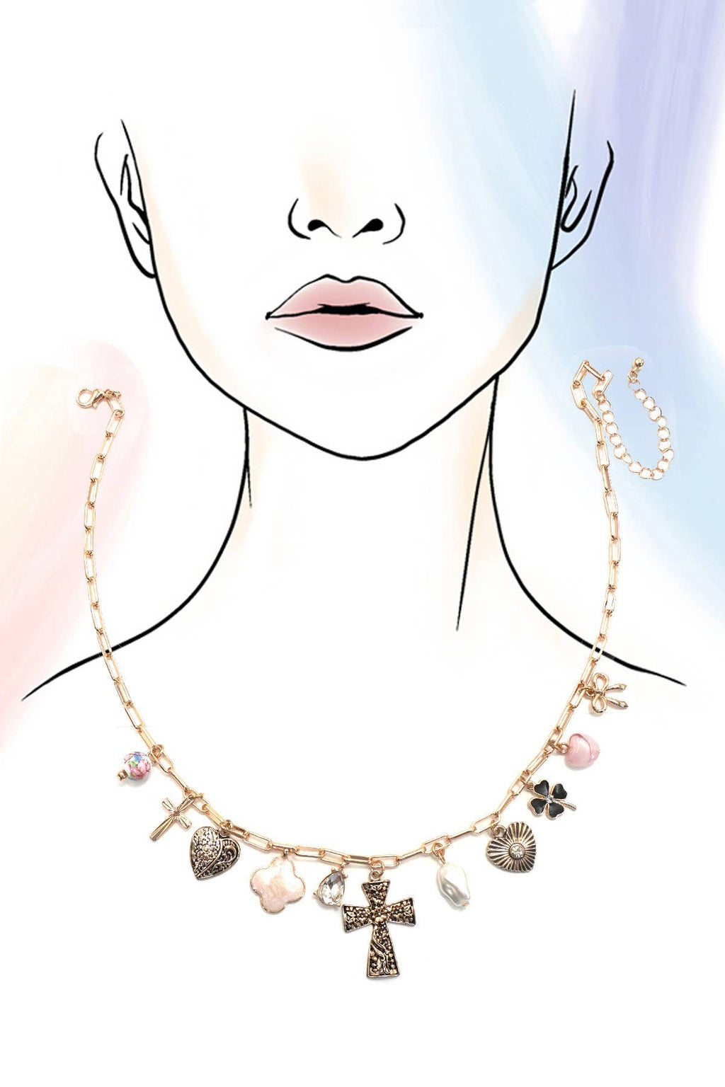 The Golden Cross Charm Necklace