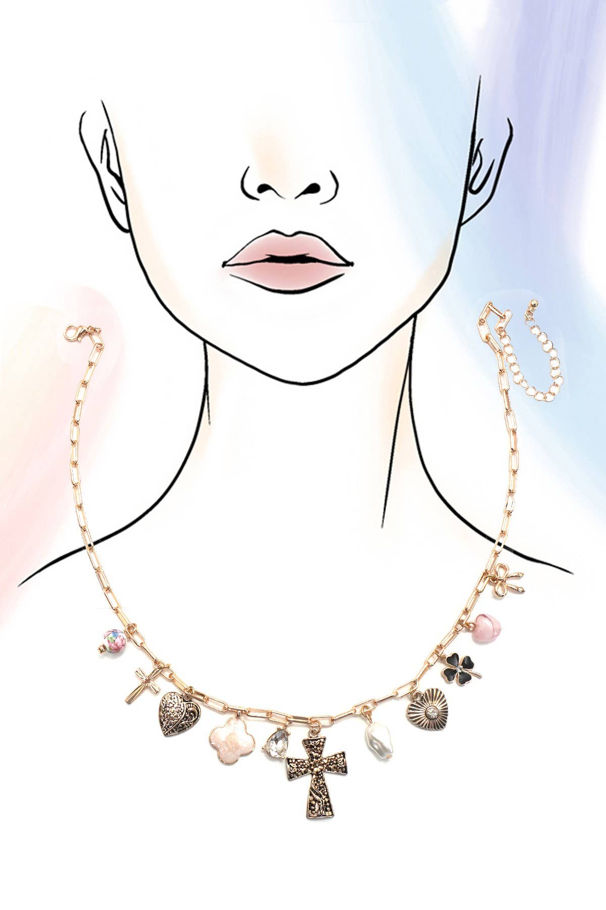 The Golden Cross Charm Necklace