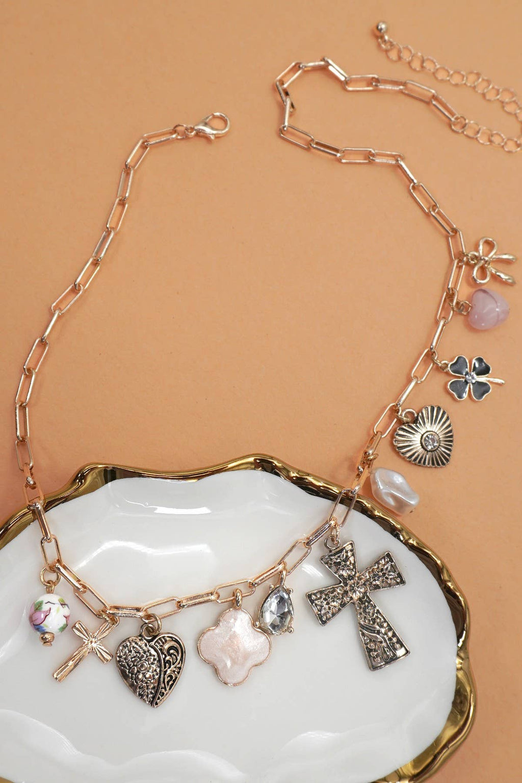 The Golden Cross Charm Necklace