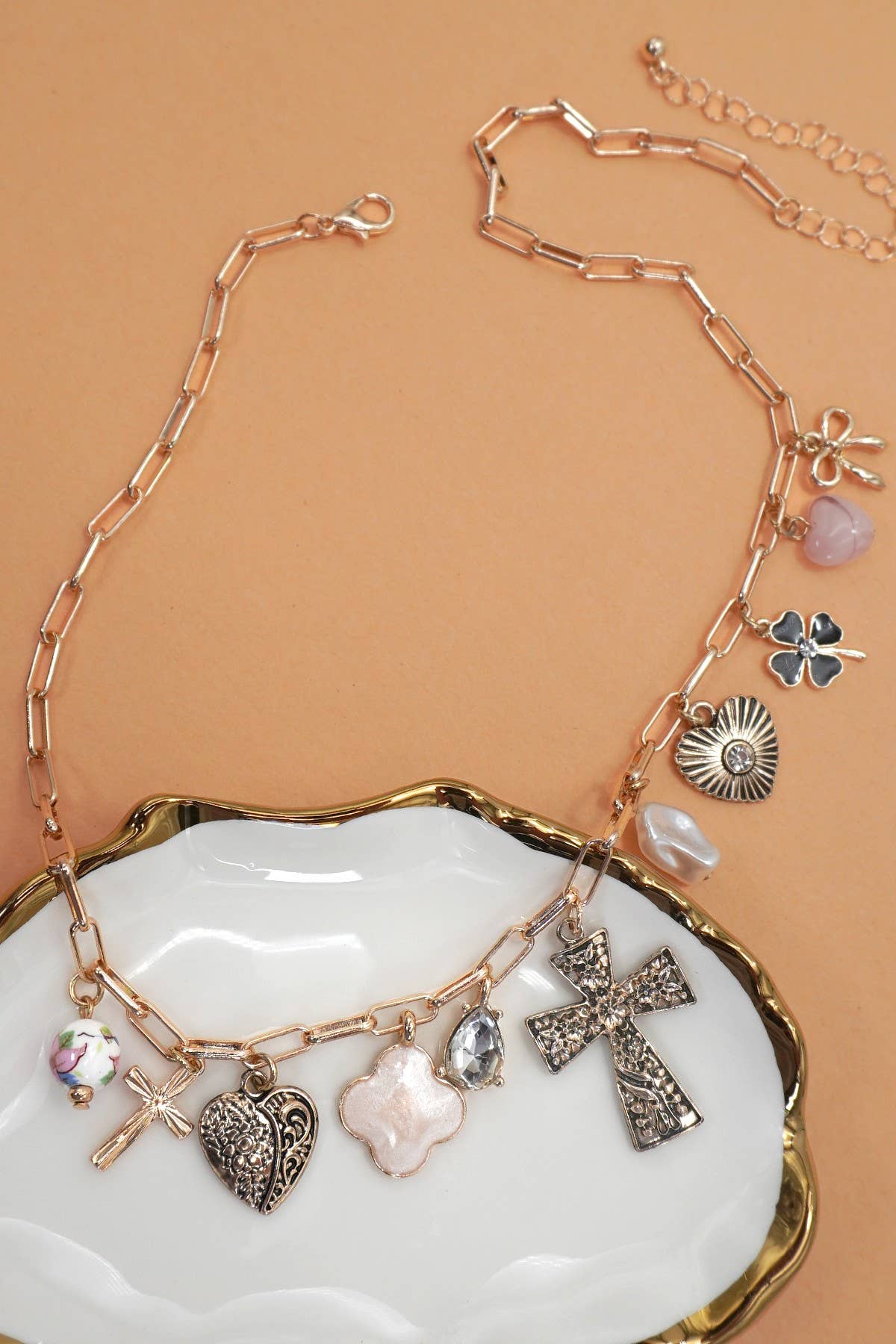 The Golden Cross Charm Necklace