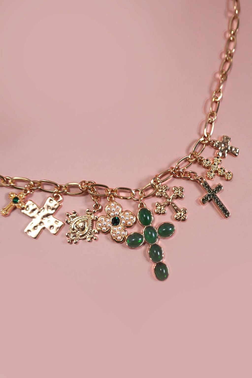The Jade Cross Charm Necklace