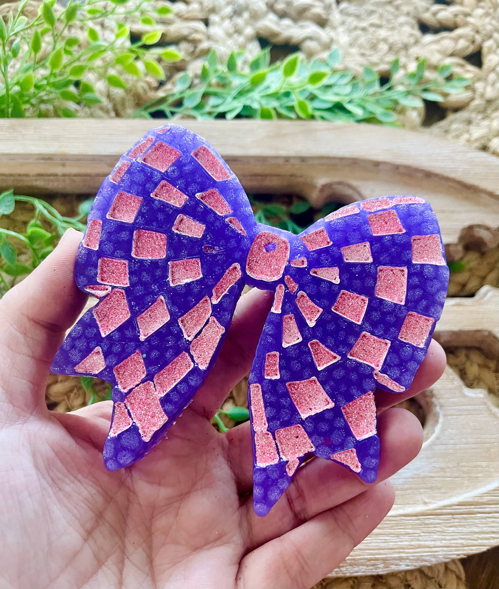 Checkered Bow Car Freshie