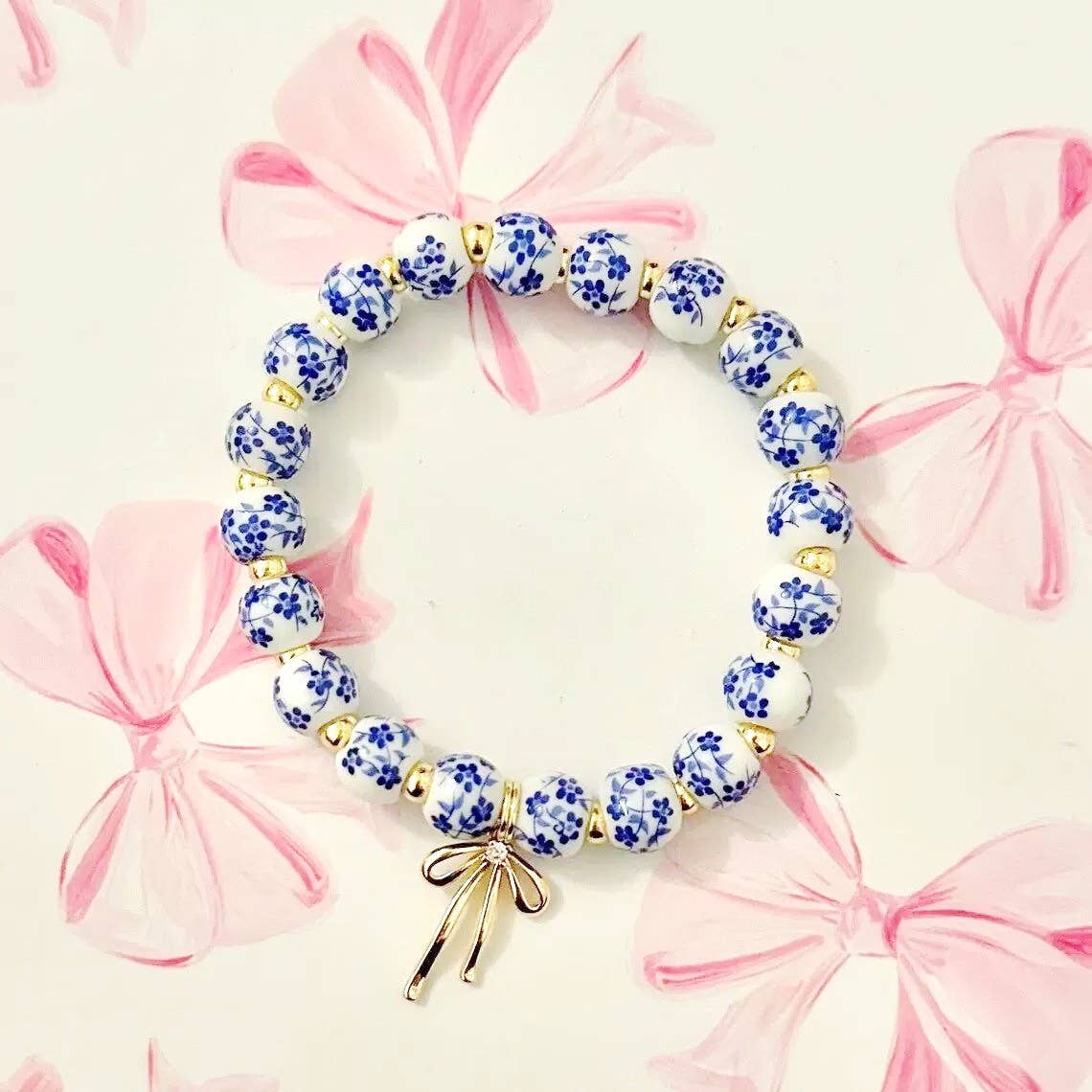 The Floral Bow Charm Bracelet