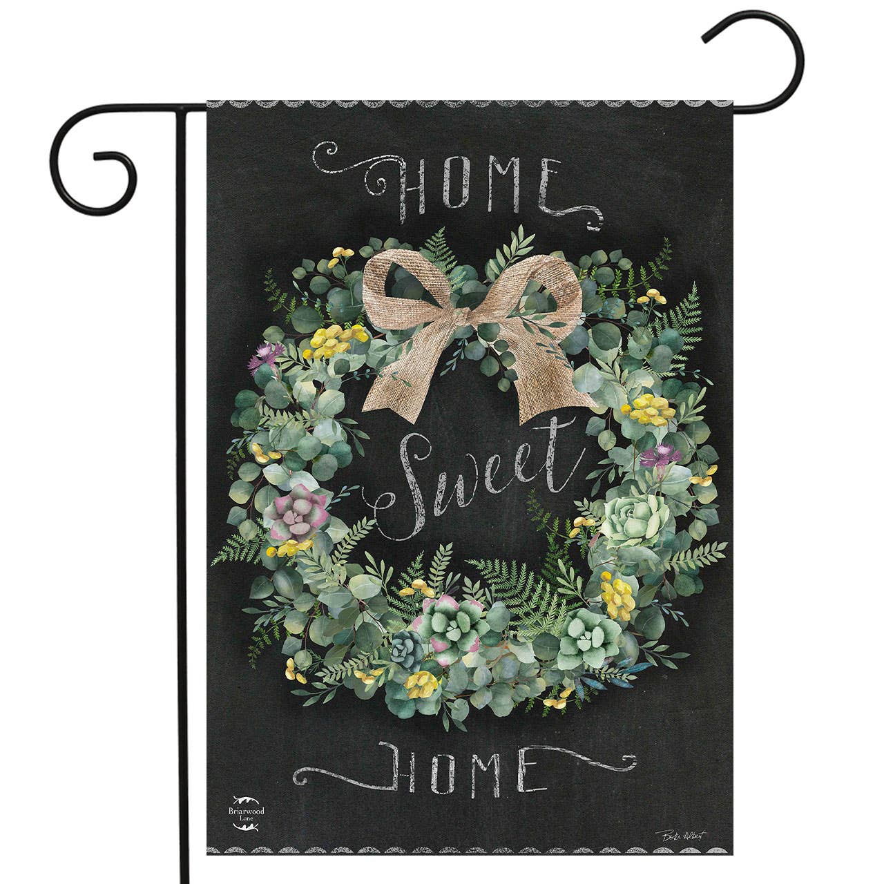 Home Sweet Home Wreath Garden Flag