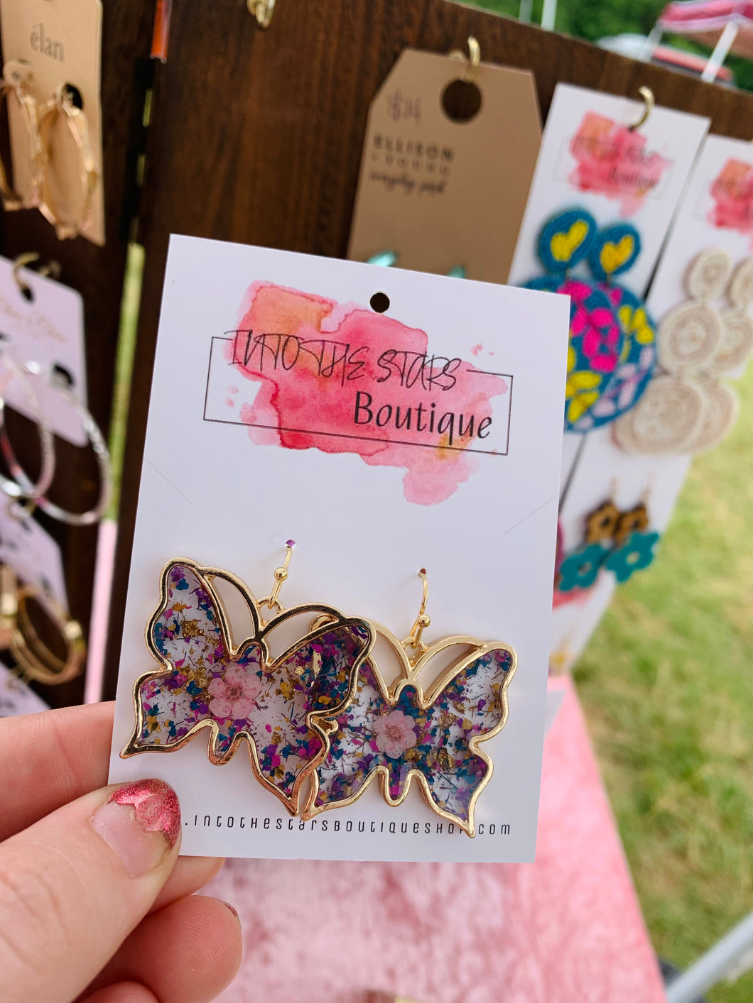 Butterfly Pressed Flower Earrings