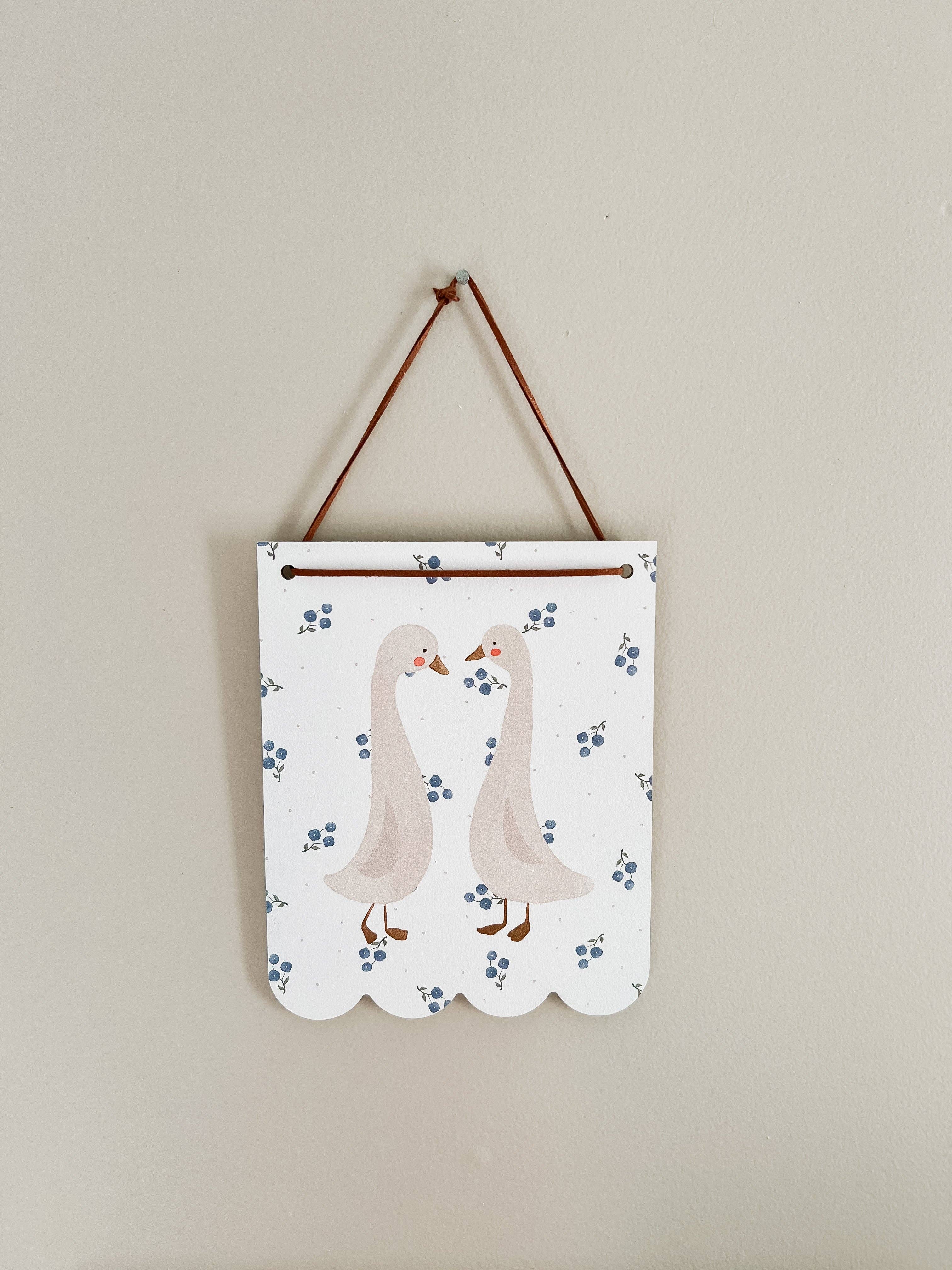 Swan & Floral Hanging Wall Art | Nursery Decor