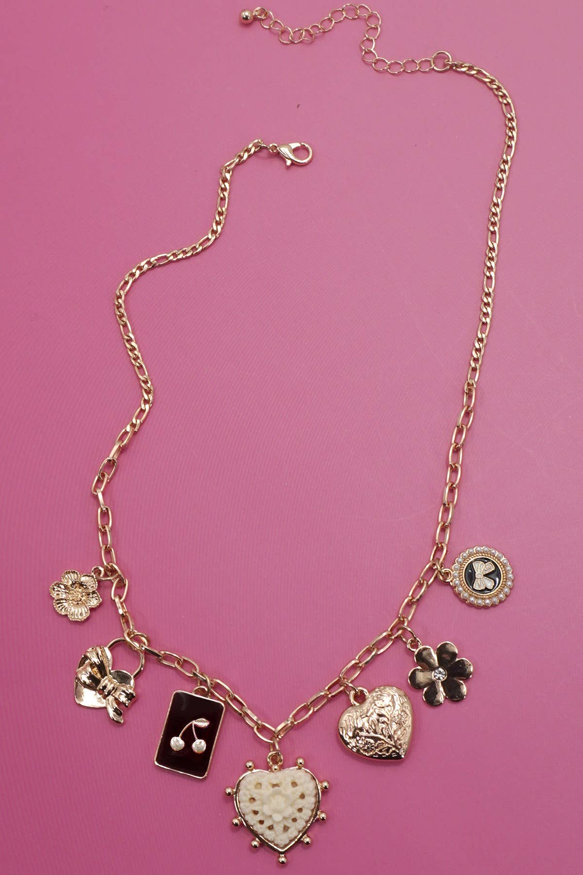 The Heart Bow Charm Necklace