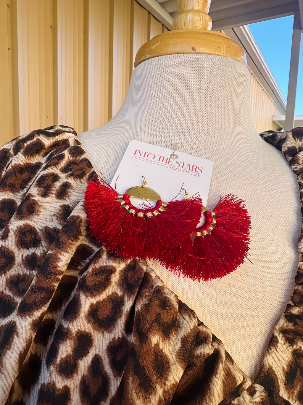 Wine Fringe Earrings