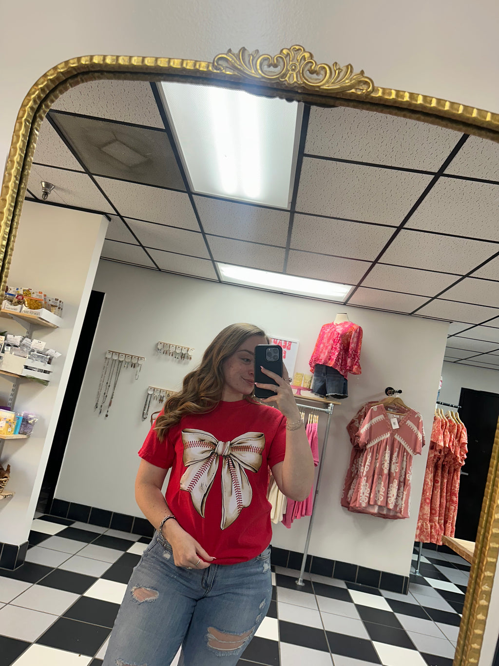 Baseball Bow Graphic Tee