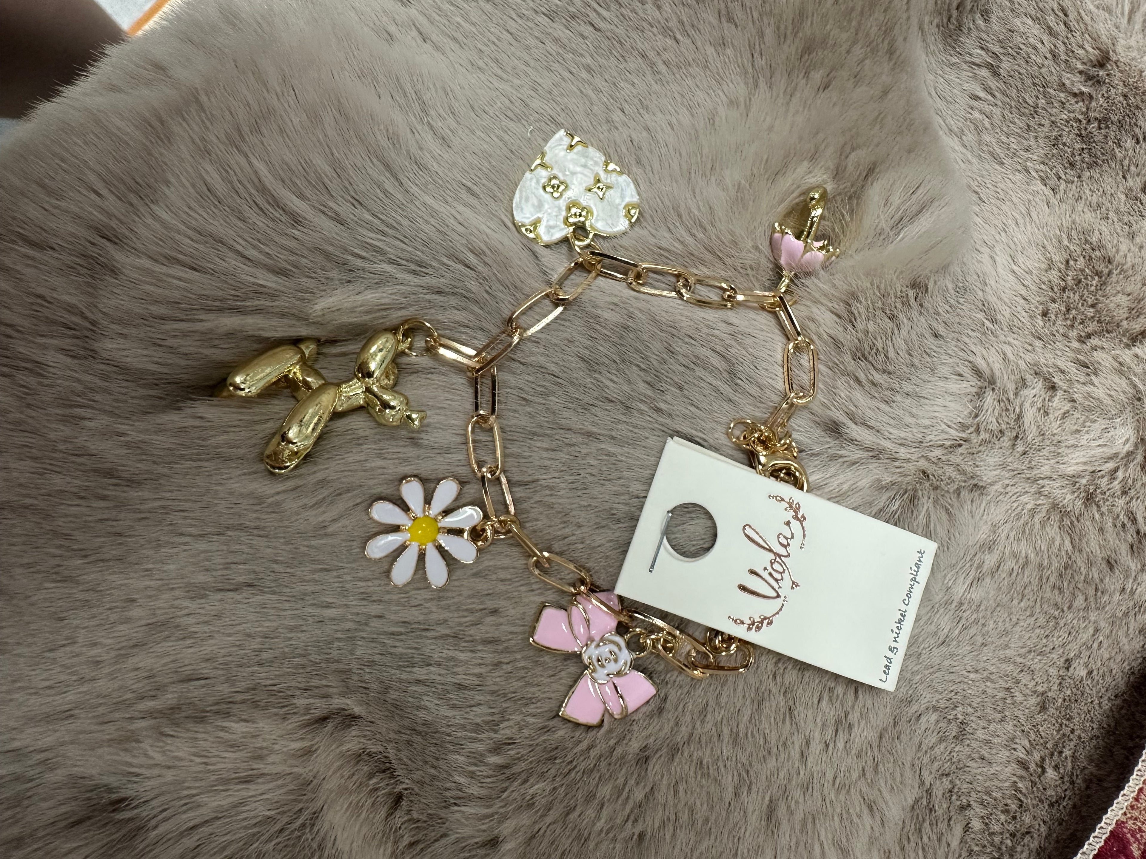 Balloon Dog Charm Bracelet